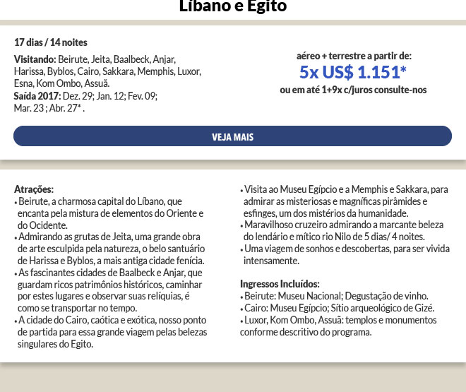 LÍBANO E EGITO