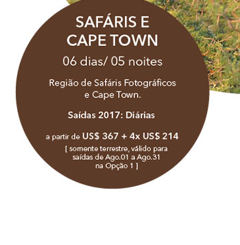 SAFÁRIS E CAPE TOWN